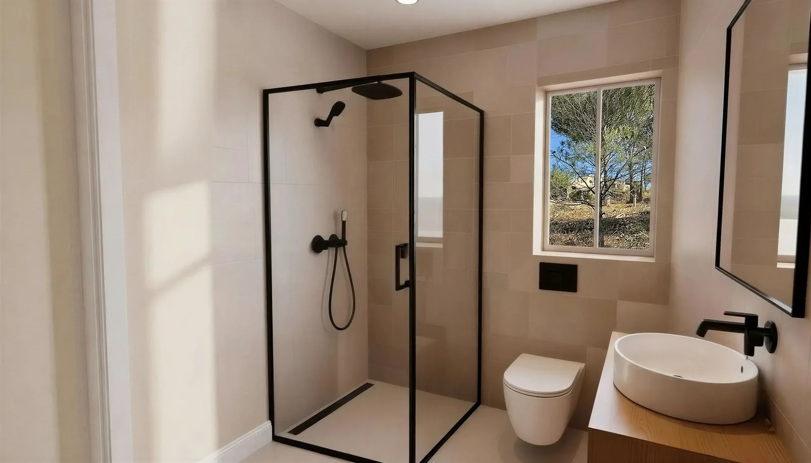 Render del baño completo